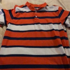 Orange white and blue polo